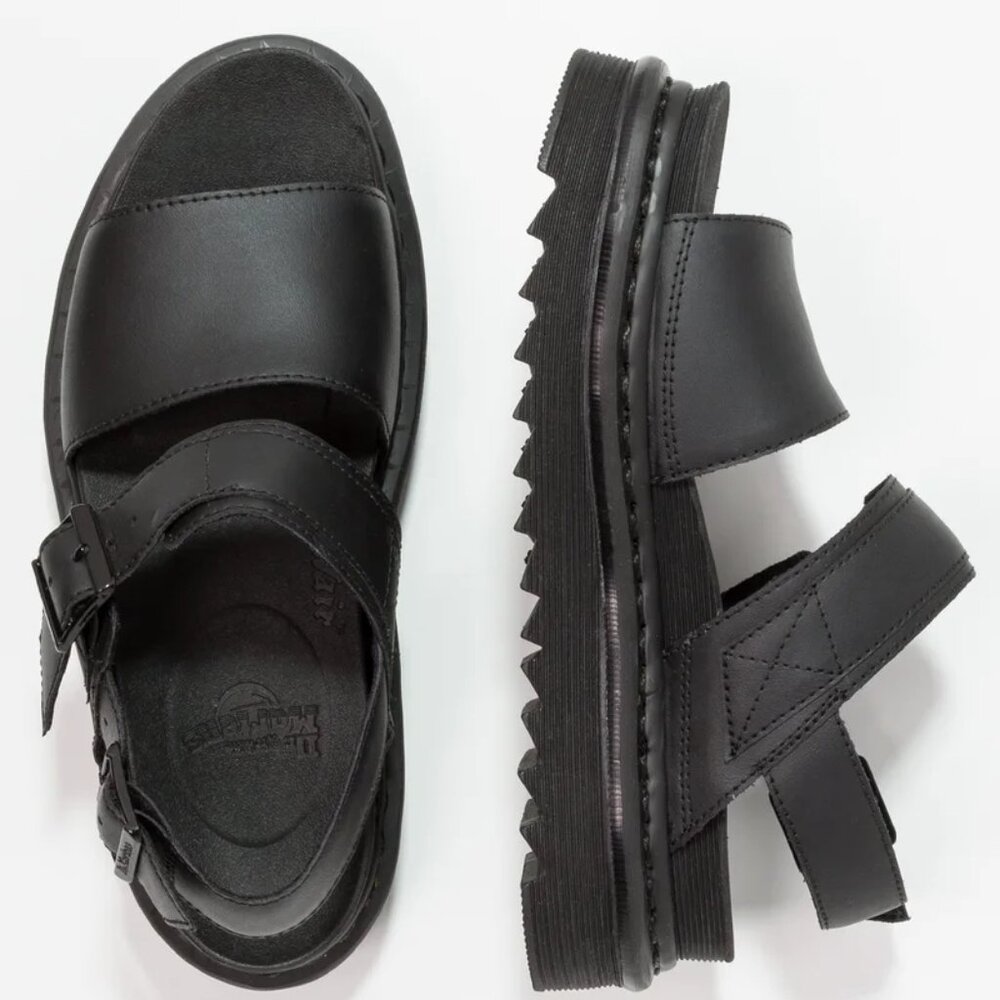 Dr. Martens Women's Voss Fisherman Sandal, Black Hydro Leather, 9